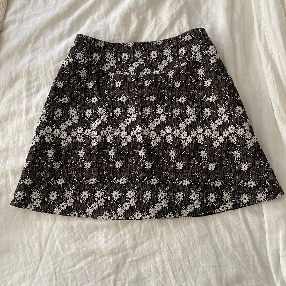Tuckernuck Floral Jacquard A Line Skirt M